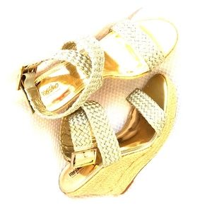 Mossimo Gold Ankle Wrapped Wedge Sandles